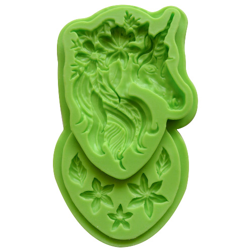 Forma silikonowa - głowa jednorożca i kwiaty