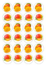 Jedlý tisk na cupcake – Šťavnaté mango, sada 24 ks