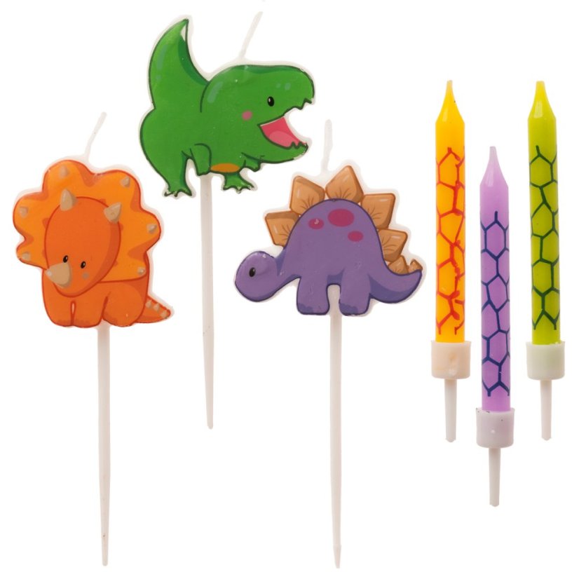 345407 MIX VELAS CUMPLEAÑOS DINOSAURIOS 2D PALILLO 1