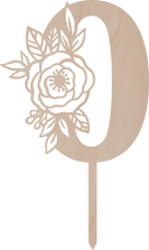 Tortový zápich Číslovka s kvetinovým vzorom