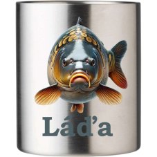 Dvojstenný nerezový hrnček Kapor s menom na želanie 250ml
