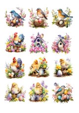 Jedlý papier - Jarné vtáčiky a kuriatka, 12 motívov