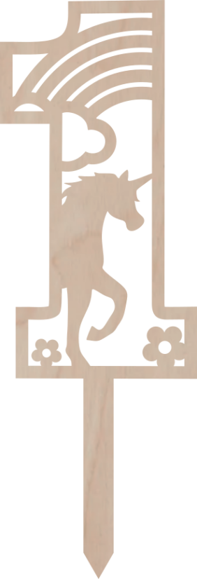 Dortový zápich Číslovka s Jednorožcem