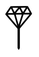 Cupcake zápich Silueta diamant