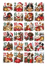 Jedlá tlač na adventný kalendár – psíkovia 24 ks A4