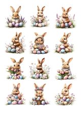Jedlý papier - Veľkonočné zajačiky, 12 motívov
