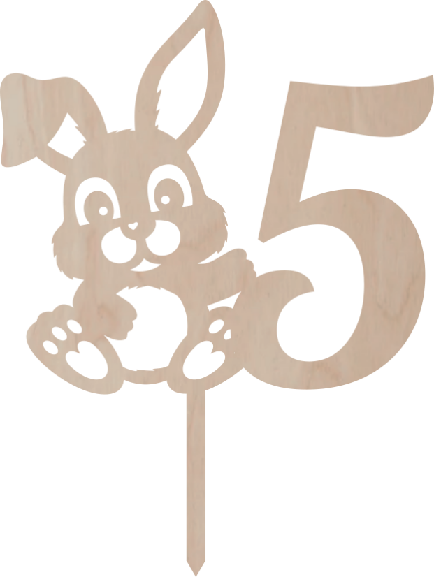 Topper na tort Cyfra z króliczkiem