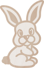 Drewniana dekoracja Króliczek - dwuwarstwowa