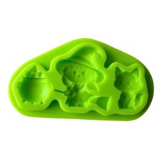 Silikónová formička Halloween – čarodejnica, kotlík a mačka