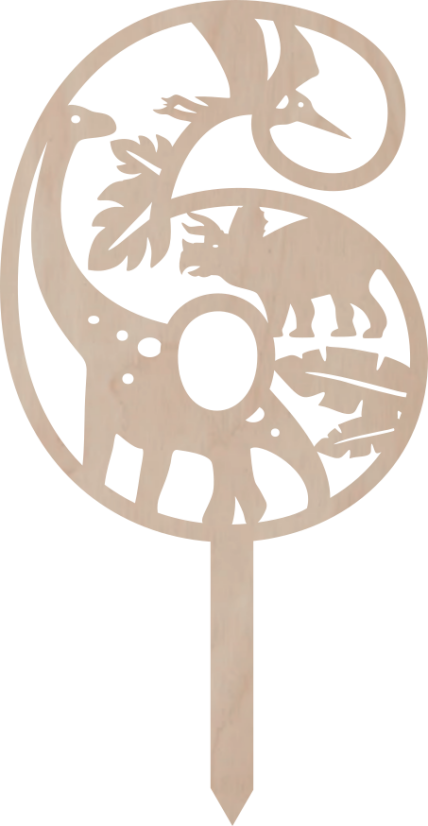 Dortový zápich Číslovka s dinosaurem - Číslovka: 8