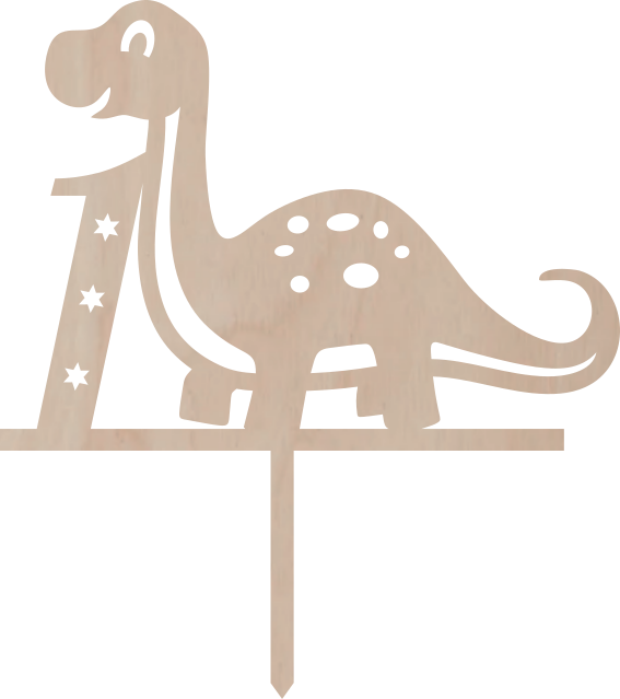 Dortový zápich Číslovka s brontosaurem - Číslovka: 7