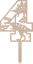 Tortový zápich Číslica s dinosaurom