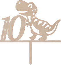 Tortový zápich Číslovka s Dinom