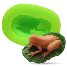 Silikonová formička – Mini žabička na lístečku