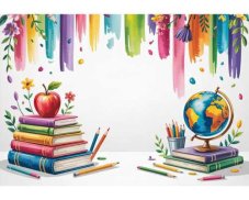 Športová Tritanová fľaša - Školský motív a kvety (500 ml)