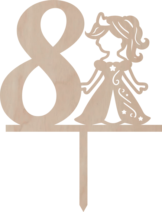 Dortový zápich Číslovka s princeznou