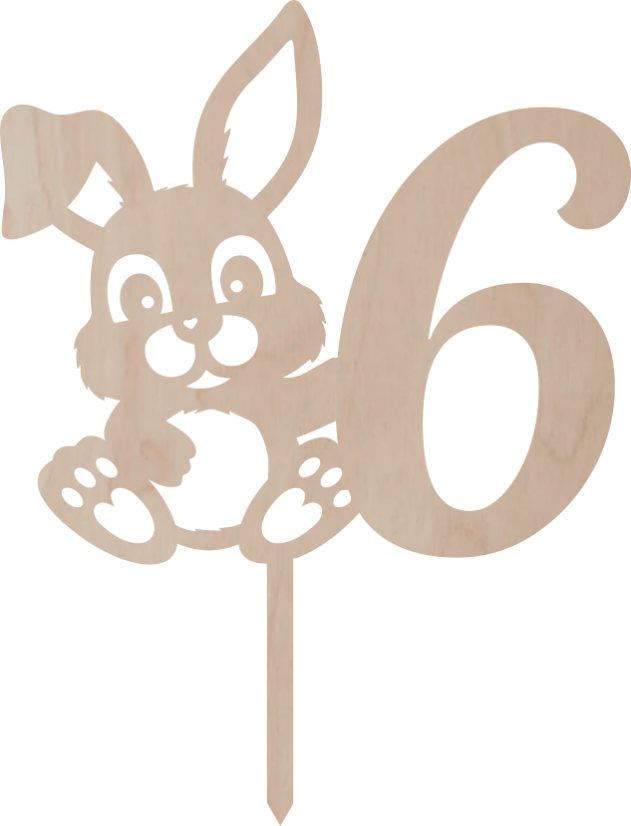 Topper na tort Cyfra z króliczkiem