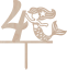 Dortový zápich Číslovka s mořskou vílou