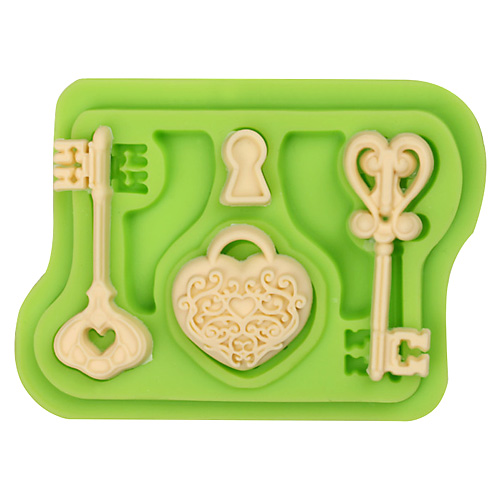 Forma silikonowa - klucze z kłódką (97x70 mm)