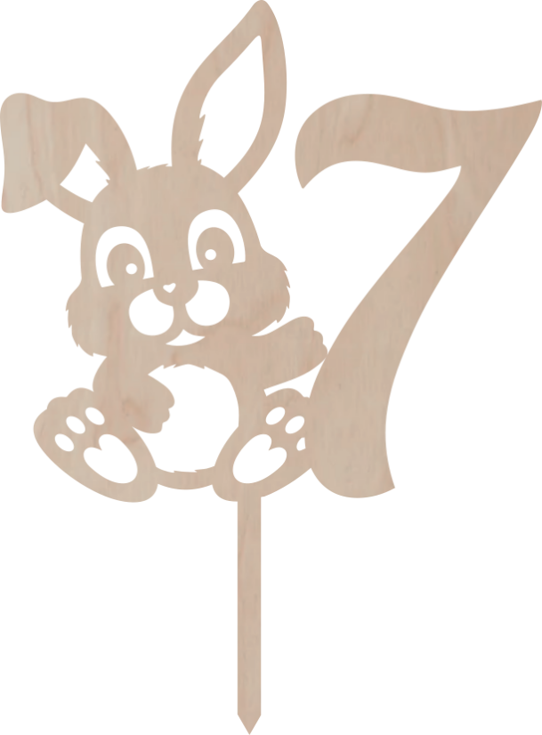 Topper na tort Cyfra z króliczkiem