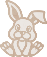 Drewniana dekoracja Króliczek - dwuwarstwowa