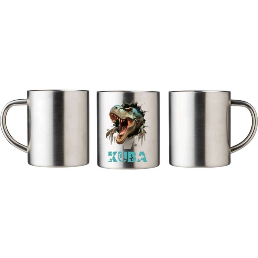 Dvoustěnný nerezový hrnek T-Rex se jménem na přání 250ml