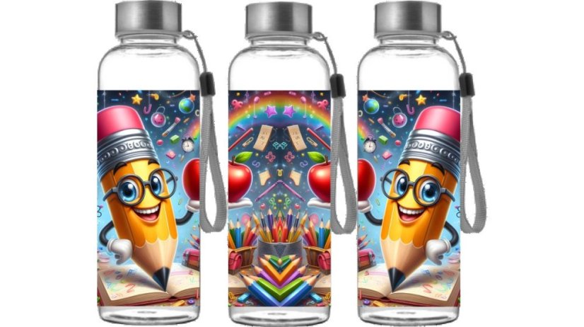 Dětská tritanová láhev na pití Veselá tužka (Back to School) 500ml