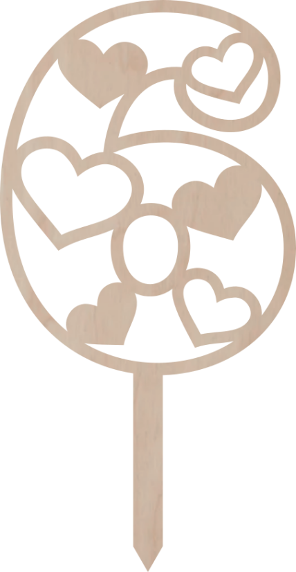 Dortový zápich Číslovka s ♥ (Srdce)