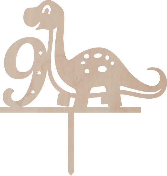 Dortový zápich Číslovka s brontosaurem - Číslovka: 7