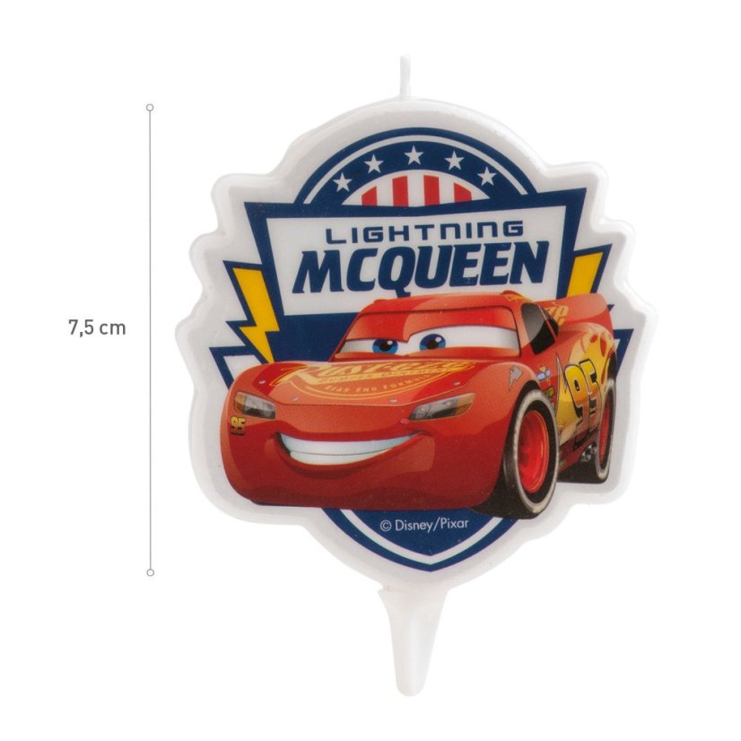 Tortová sviečka Blesk McQueen (7,5 cm) – Cars