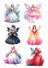 Jedlá tlač – Čarovné vílie princezné: Sada 6 postáv