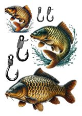 Jedlá tlač Kapor a háčiky - realistická sada