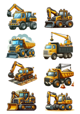 Wydruk jadalny – Ciężki sprzęt budowlany