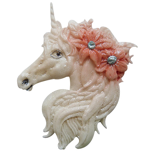 Forma silikonowa - głowa jednorożca i kwiaty