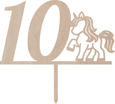 Tortový zápich Číslovka s poníkom