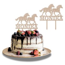 Topper na tort Konie z imieniem