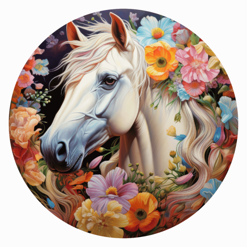 Jedlý tisk – Portrét koně v barvách léta