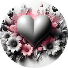 Nowoczesna romanca: Serce 3D w antracycie i różu