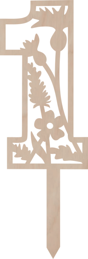 Dortový zápich Číslovka s květinovým vzorem