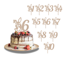Tortový zápich Číslovka s zajačikom
