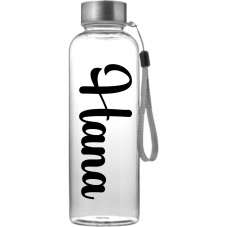 Elegantná tritanová fľaša s menom a nerezovým viečkom (500 ml)