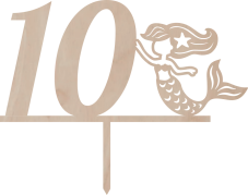 Tortový zápich Číslovka s morskou vílou