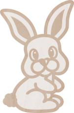 Drewniana dekoracja Króliczek - dwuwarstwowa
