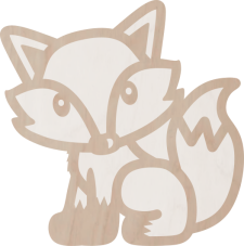 Drewniana dekoracja Lisek - dwuwarstwowa