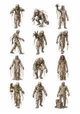 Wydruk jadalny na tort Halloween mumie 12 szt. A4
