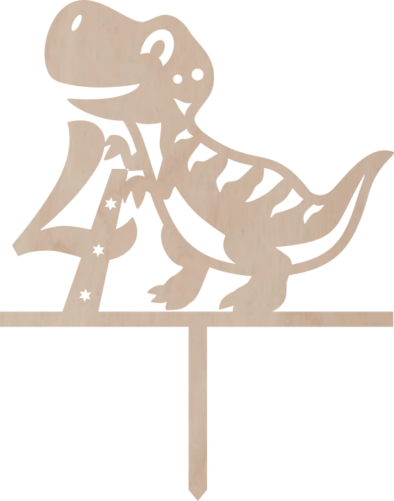 Dortový zápich Číslovka s Dinem - Číslovka: 5