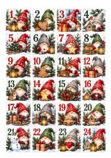 Jedlá tlač na adventný kalendár – vianoční škriatkovia 24 ks A4