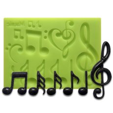 Forma silikonowa – Nuty i klucz wiolinowy