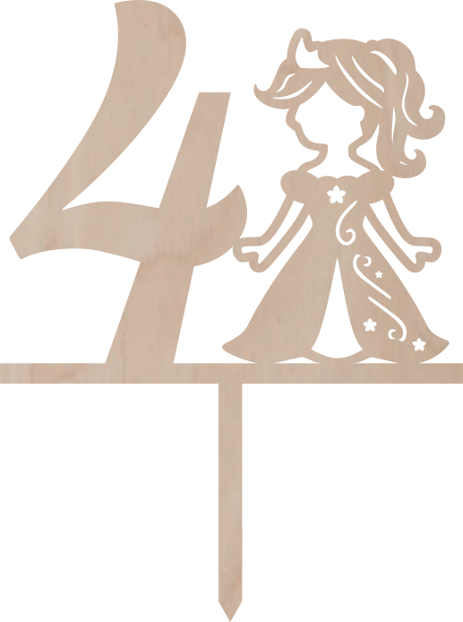 Dortový zápich Číslovka s princeznou