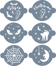 Cukrářské šablony Halloweenské motivy 6 ks (ø 5,5 cm)